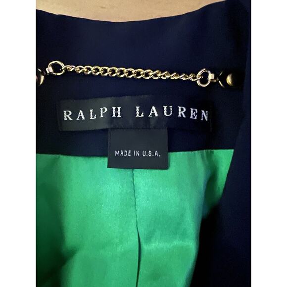 Ralph Lauren Black Label Navy Blue Blazer Equestrian Wool Blend Gold Buttons 6 - Picture 4 of 4